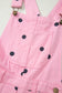 Phalaenopsis Polka Dot Print Bib Pocket Denim Barrel Overalls Jumpsuit