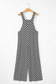 Black Checkered Print Pocketed Wide Leg Jumpsuit