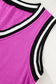 Purple Orchid Color Contrast Trim V Neck Shift Sleeveless Mini Dress
